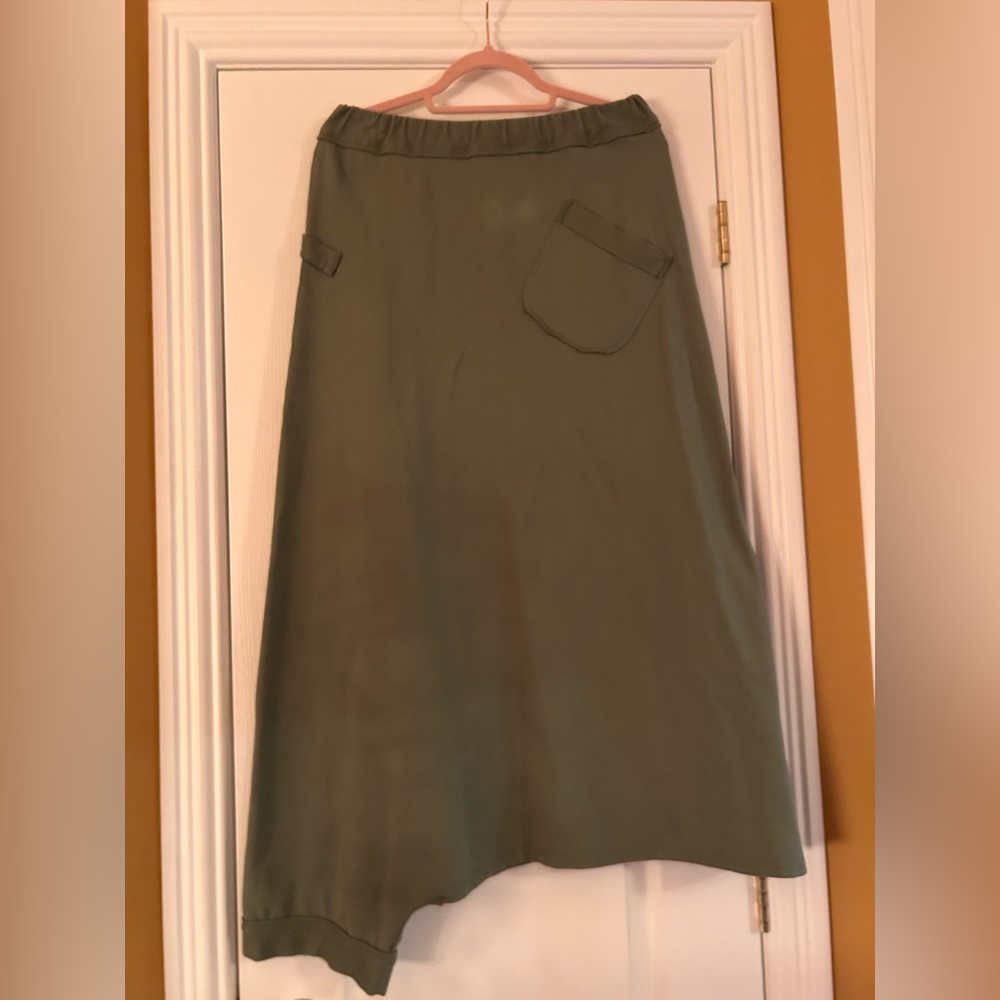 Olive Green A-Line Maxi Skirt /pants combo